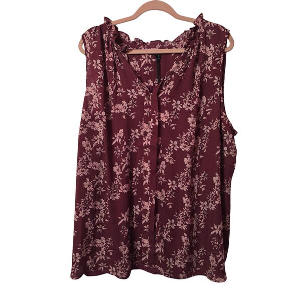 NWOT Stitchfix 41 Hawthorn Orlee Mixed Material Floral Sleeveless Top 3X - Picture 3 of 5